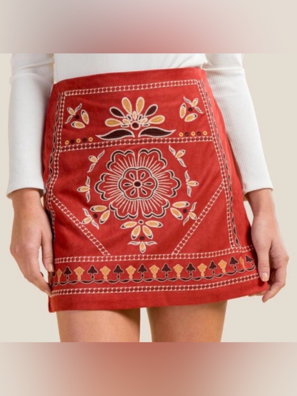 Miami Faux Seude Mini Skirt, Size S